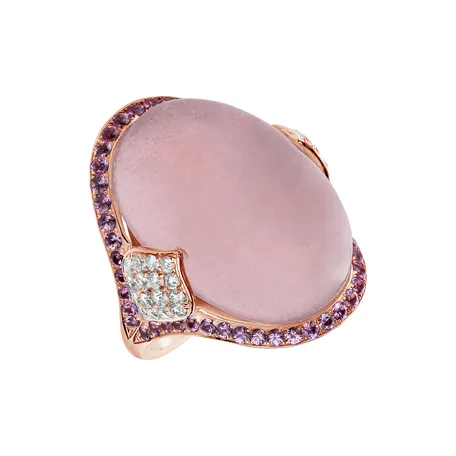 Prsteň s diamantmi, ruženínom a zafírmi Treasure of Queen