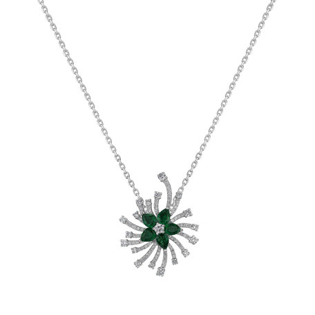 Přívěsok s diamantmi a smaragdmi Emerald Rise of Hope