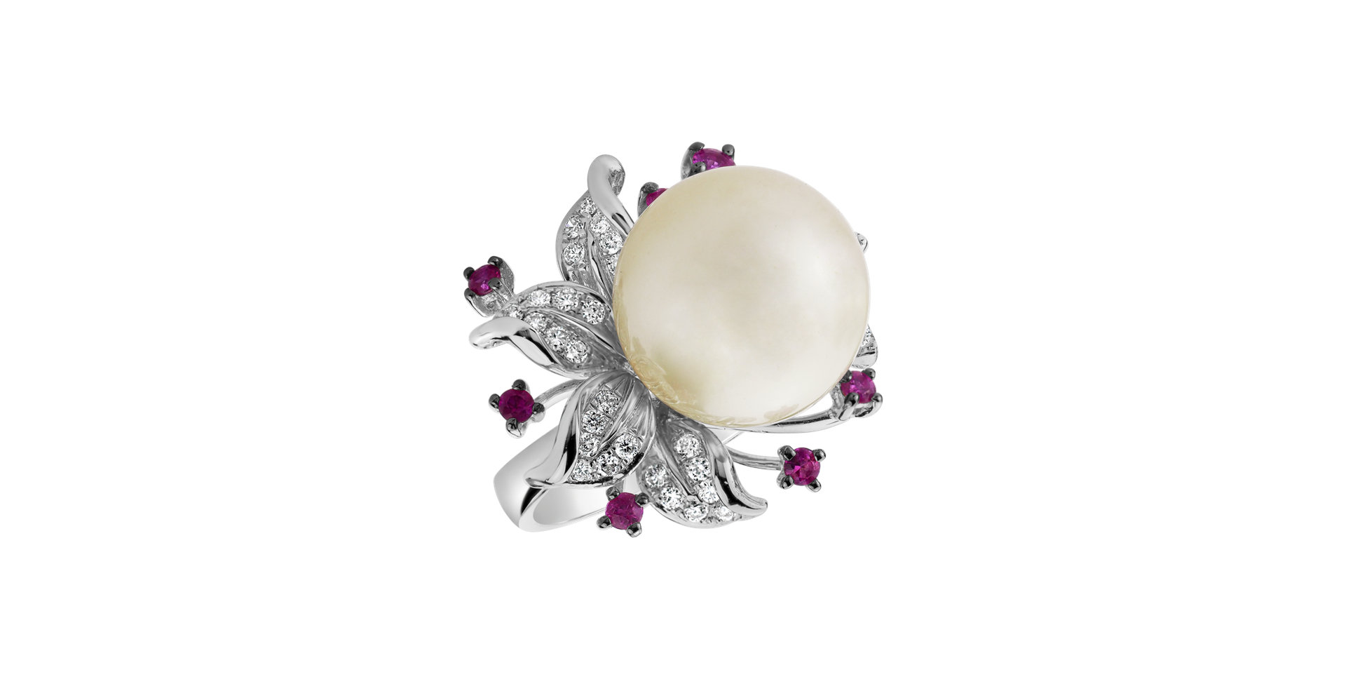 Prsteň s perlou, diamantmi a zafírmi Ocean Orchid