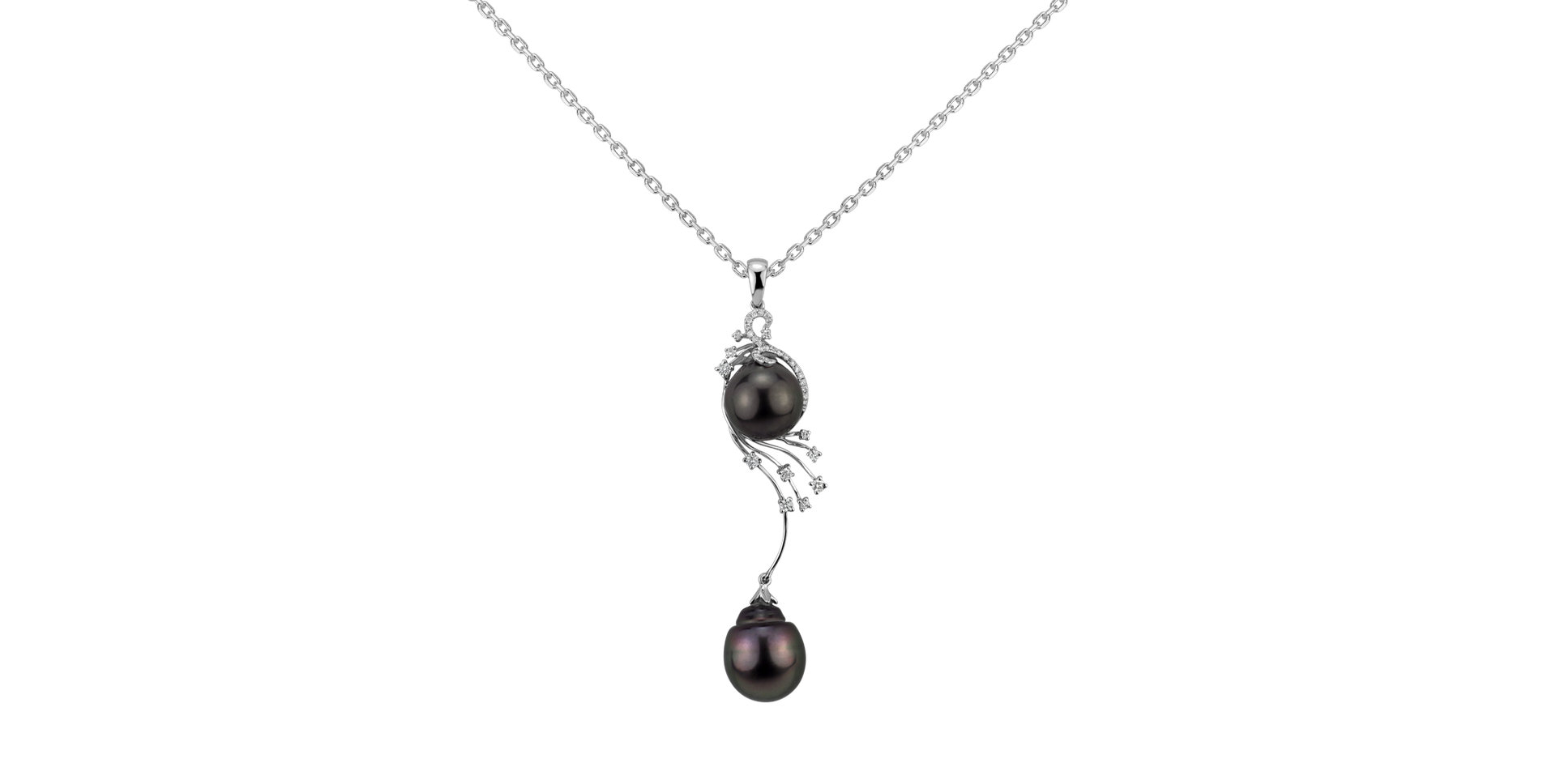 Přívěsok s perlami a diamantmi Tahitian Treasure