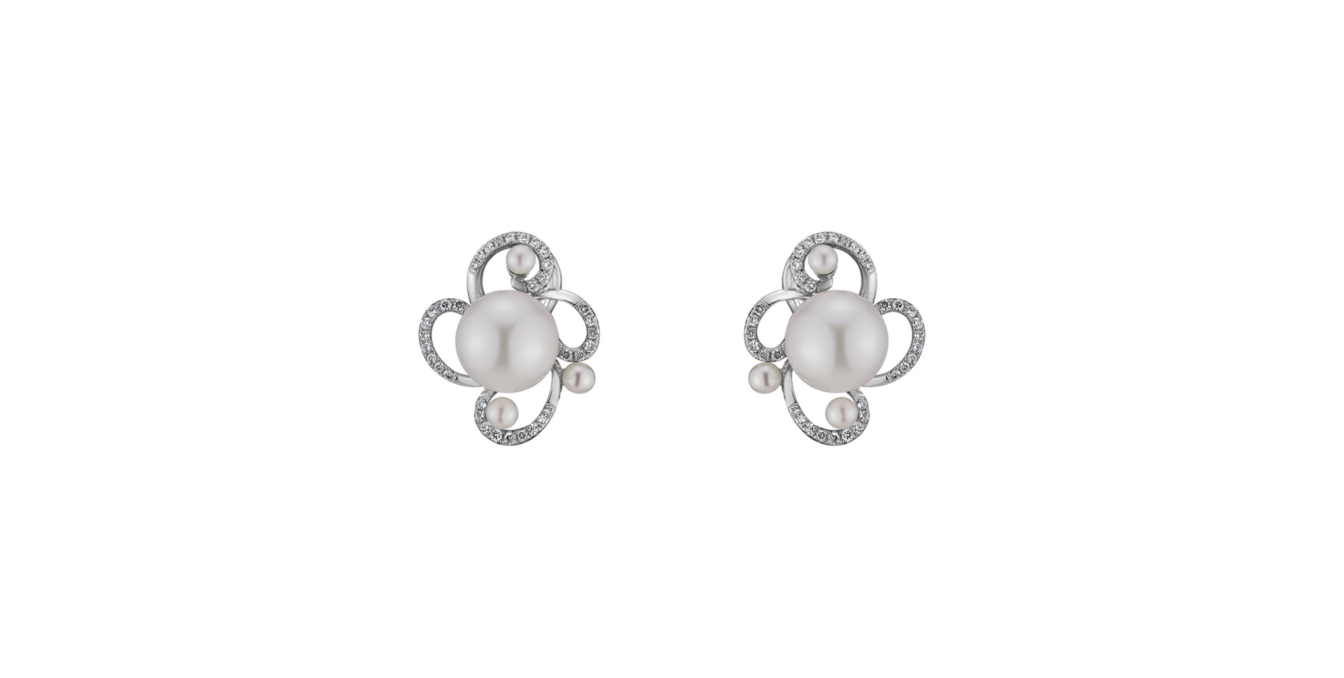 Náušnice s perlami a diamantmi Nymph Charm