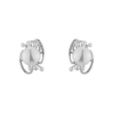 Náušnice s perlami a diamantmi White Desire