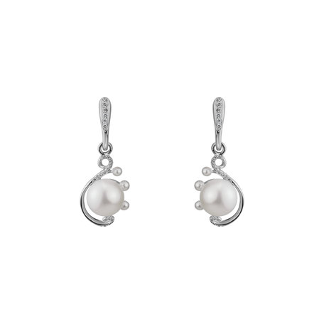 Náušnice s perlami a diamantmi Nymph Touch
