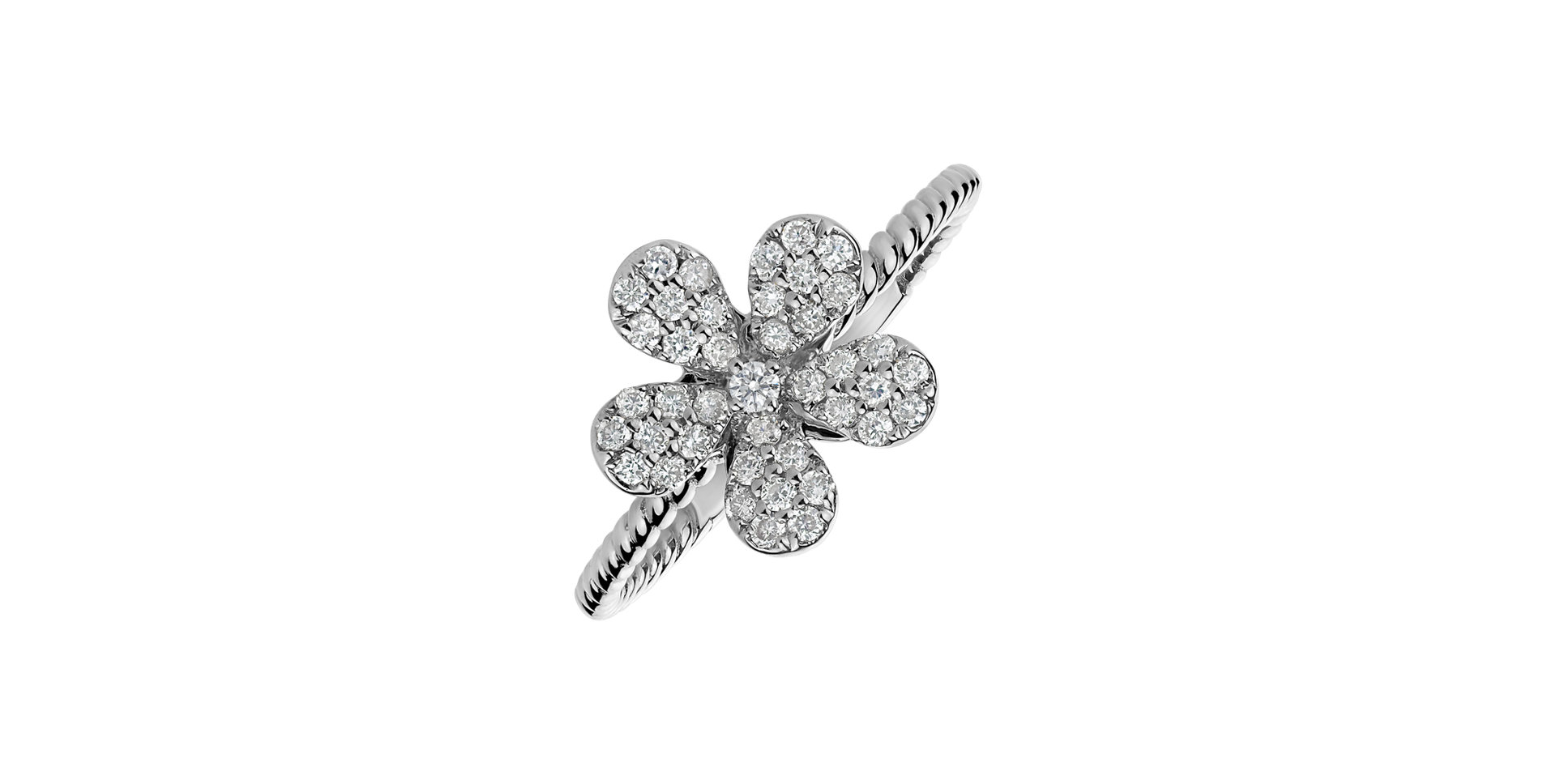 Prsteň s diamantmi Sun Daisy