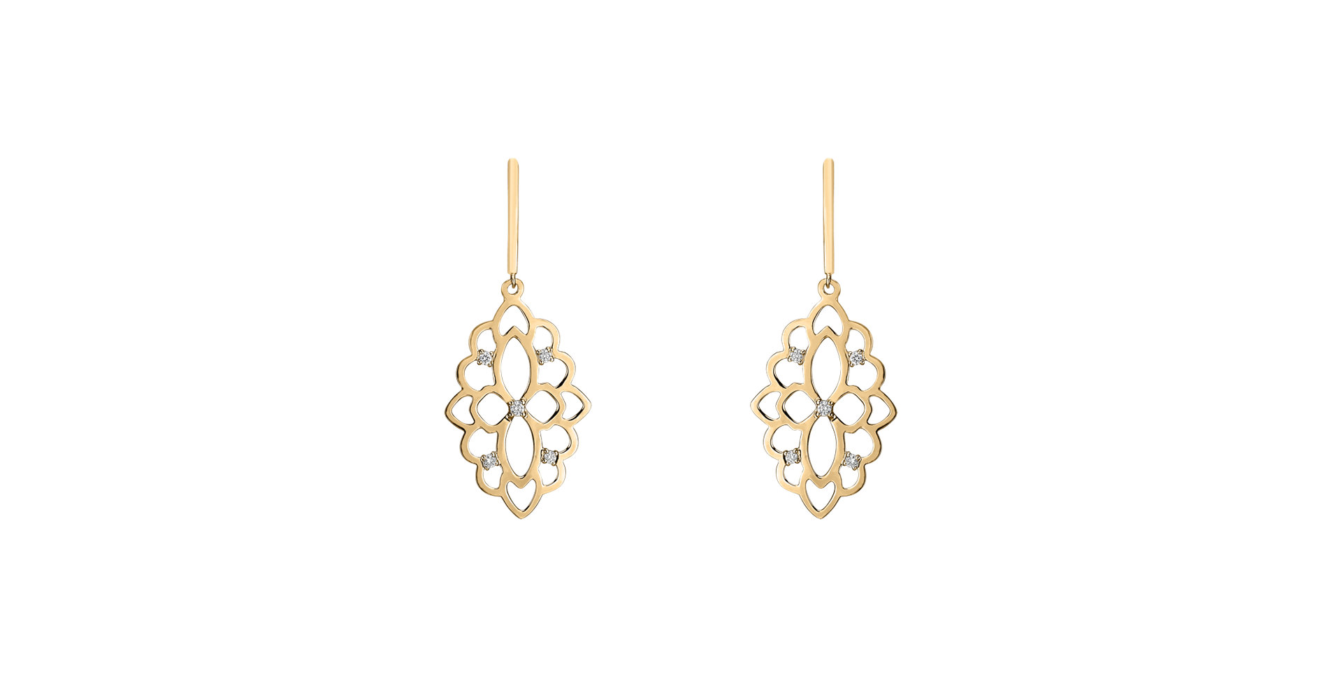 Náušnice s diamantmi Folk Heritage