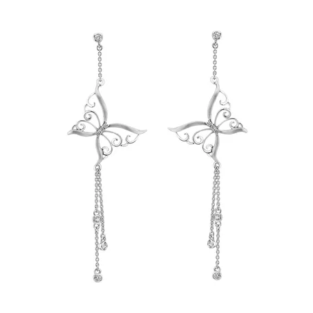 Náušnice s diamantmi Butterfly Diamond Flight