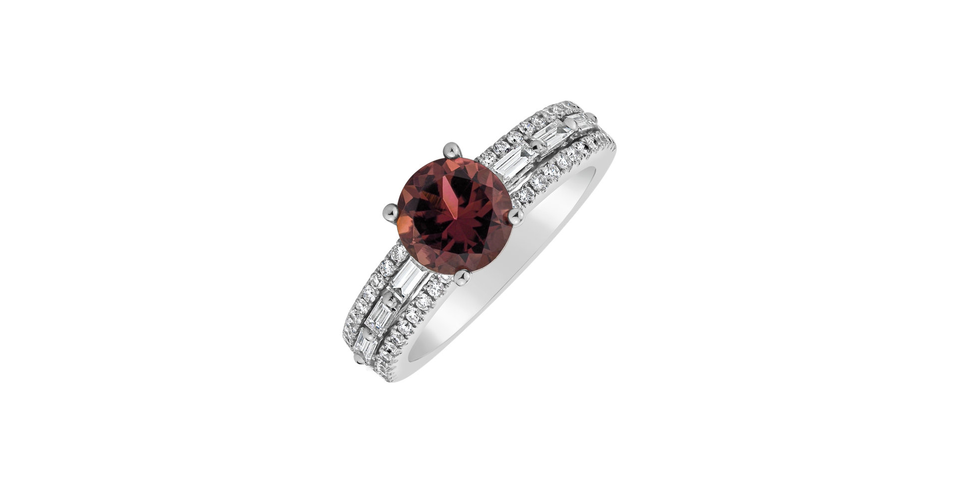 Prsteň s turmalínom a diamantmi Red Pleasure