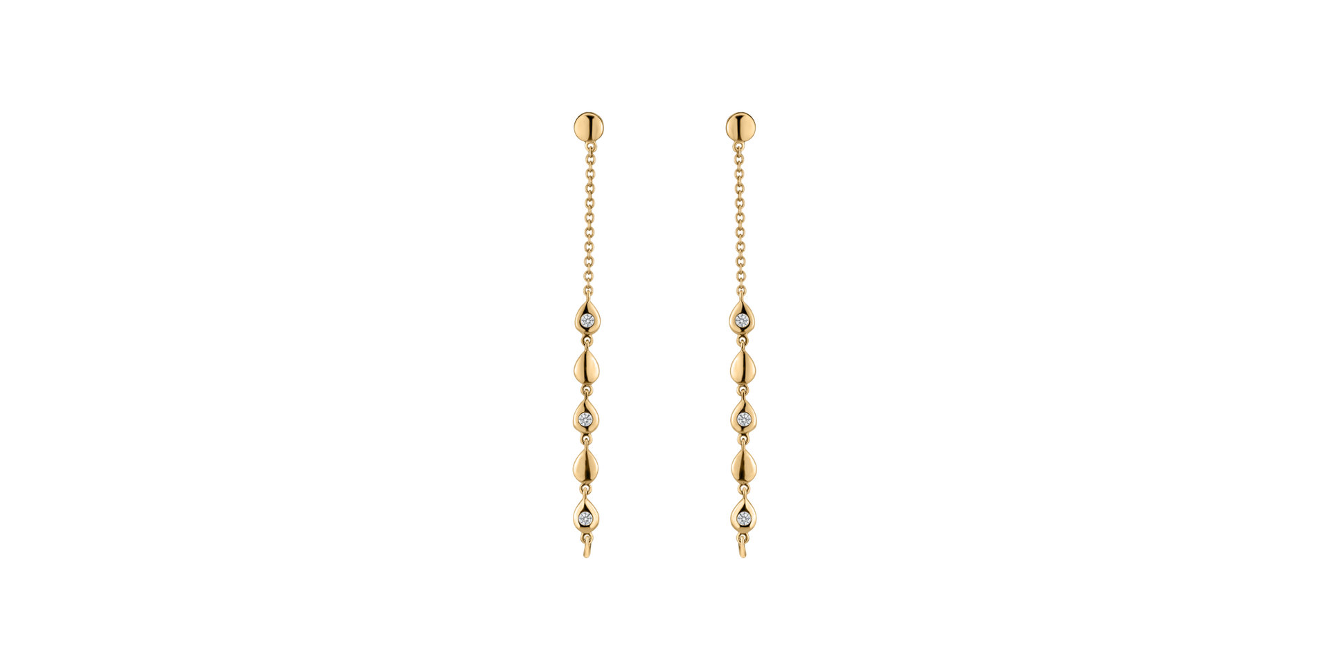 Náušnice s diamantmi Shine Waterfall