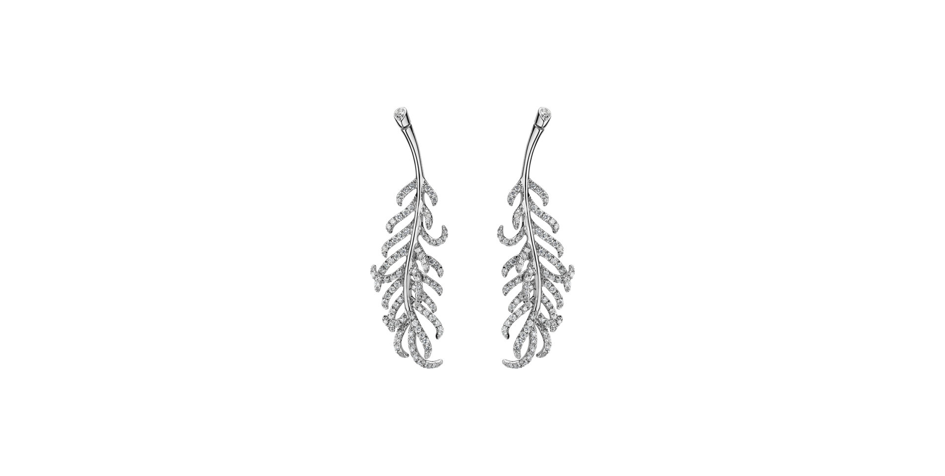 Náušnice s diamantmi Dream Feather