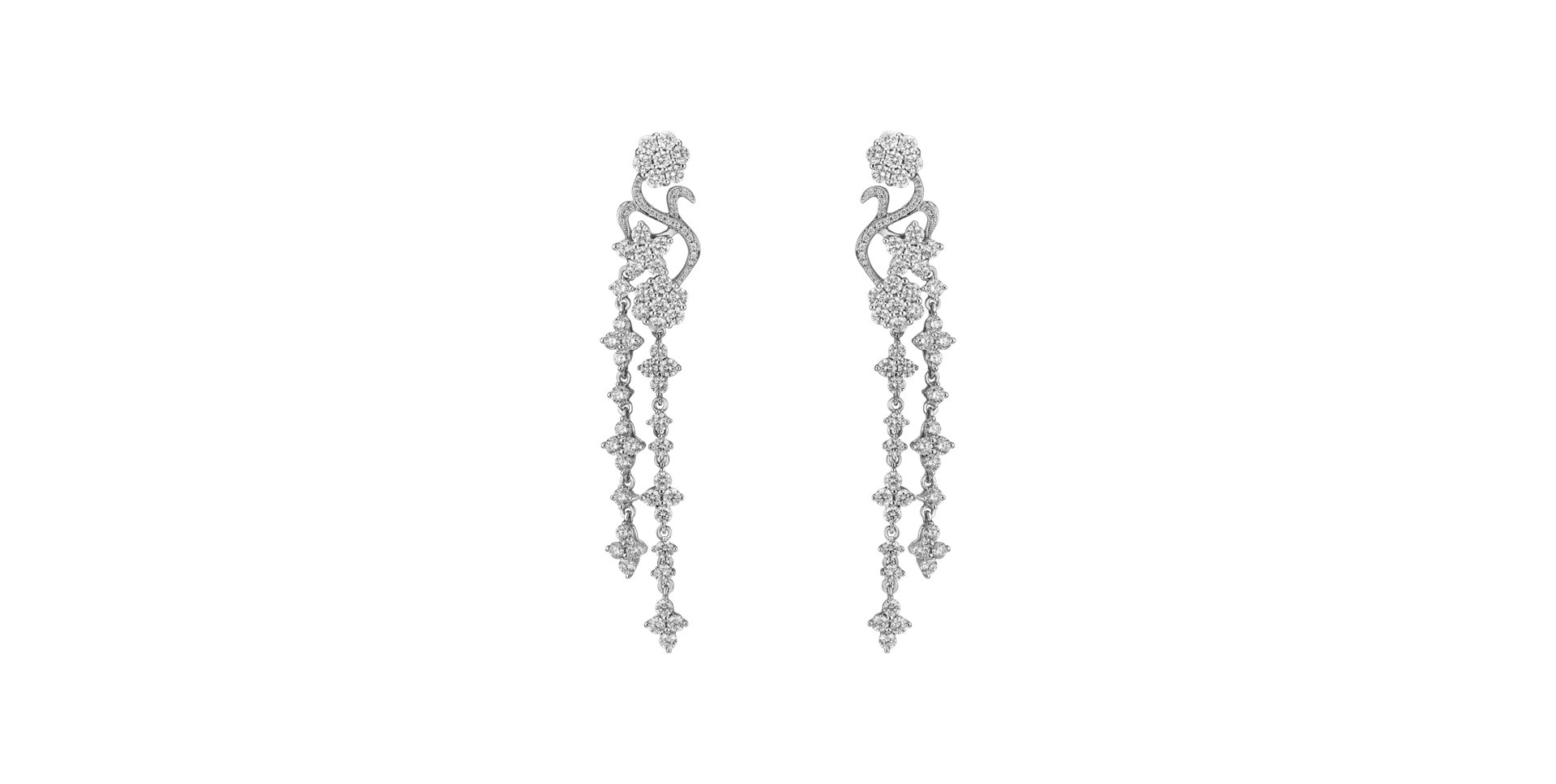 Náušnice s diamantmi Moonlight Flowers