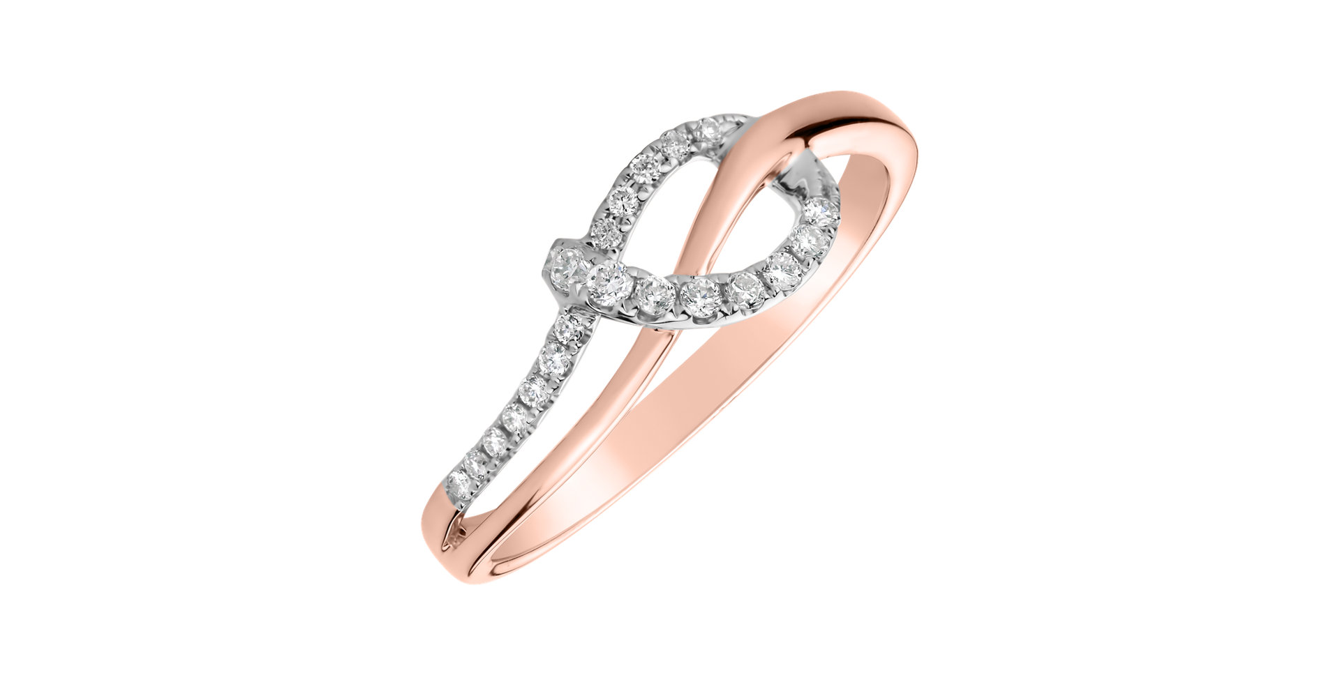 Prsteň s diamantmi Elegant Knot