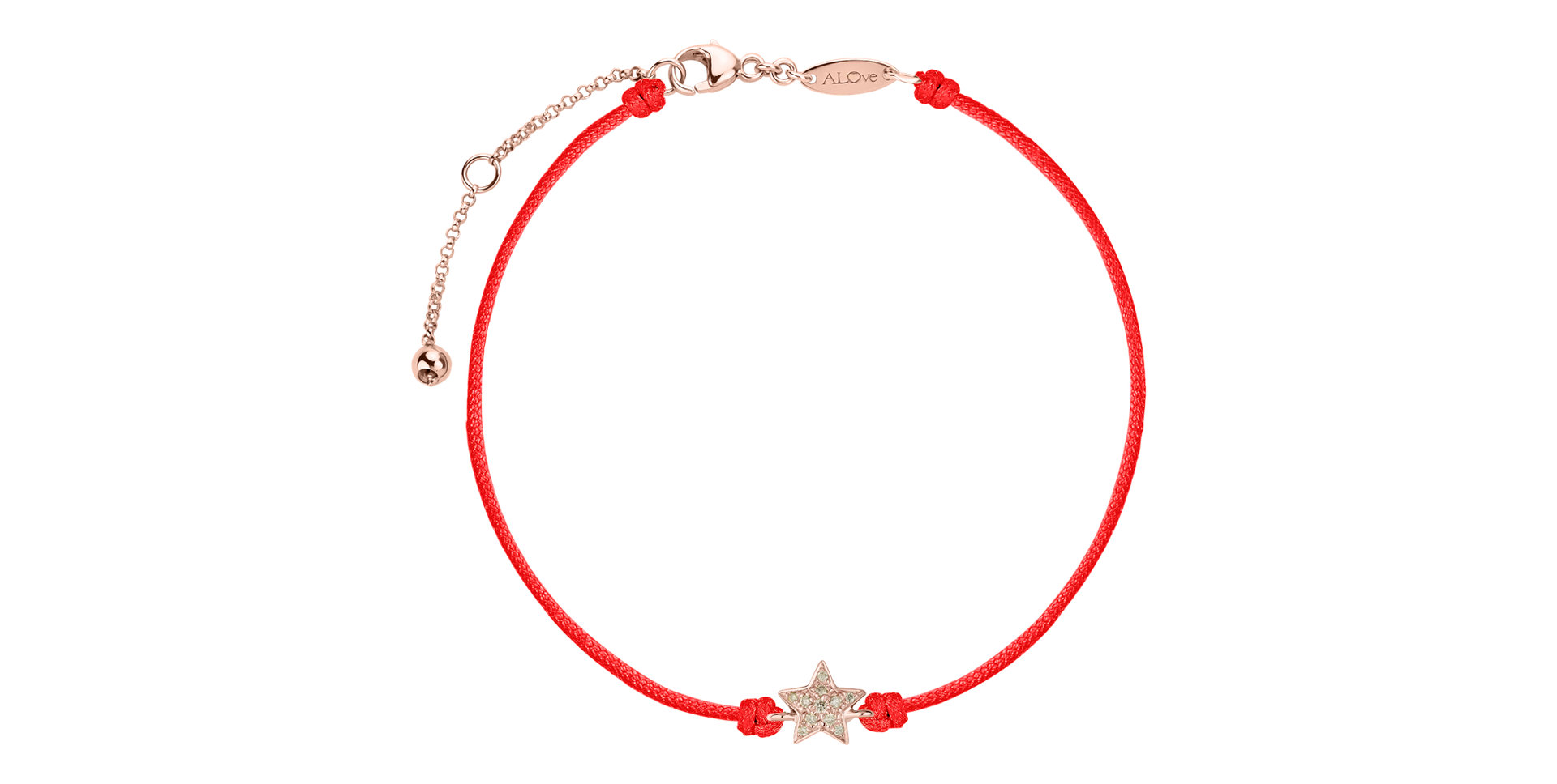 Náramok so šnúrkou a hnedými diamantmi Star Message