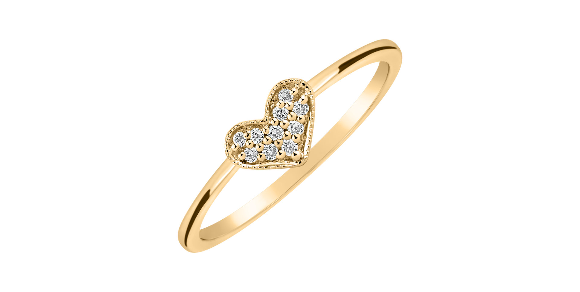 Prsteň s diamantmi Shiny Heart