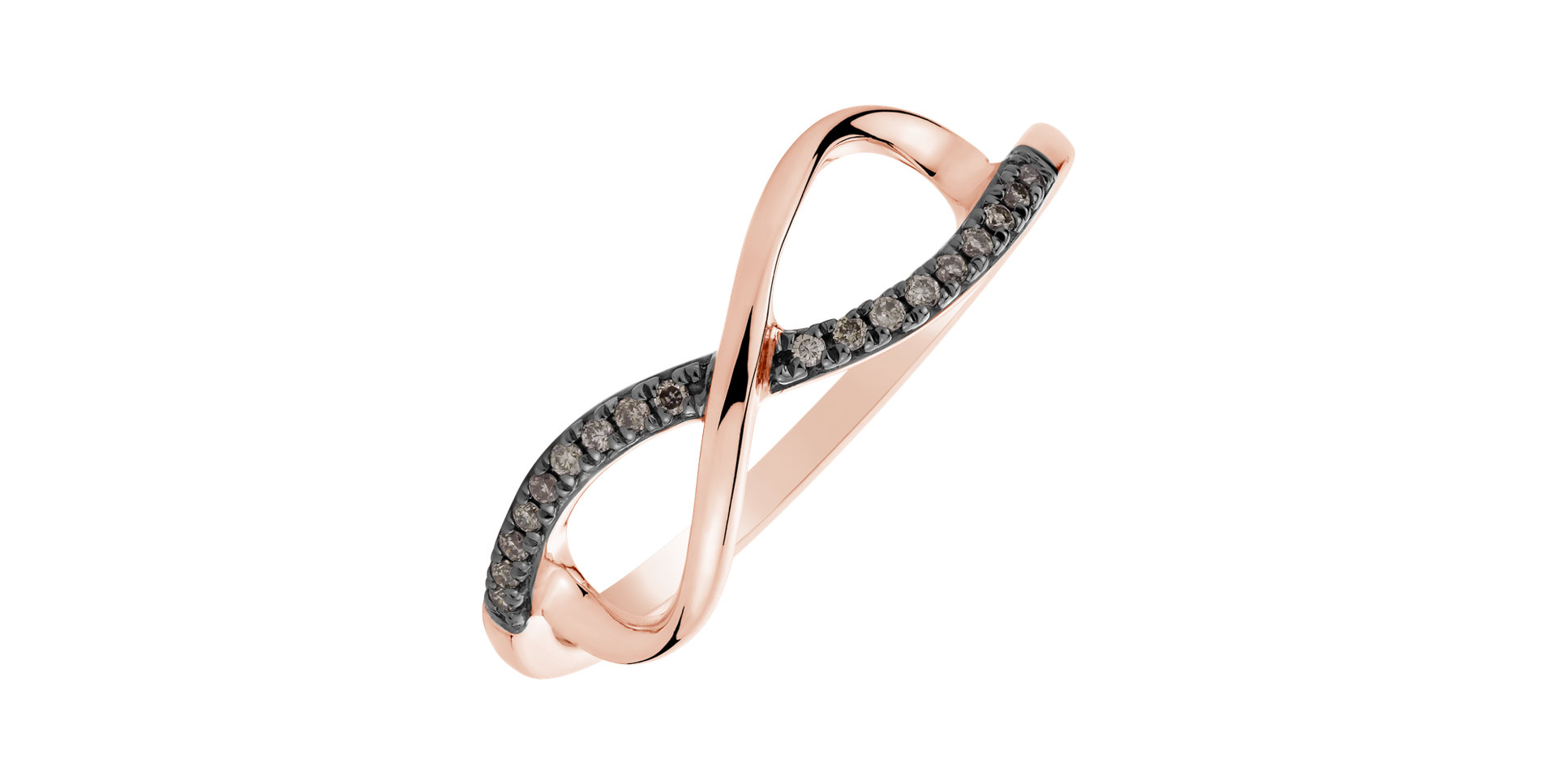 Prsteň s hnedými diamantmi Infinity