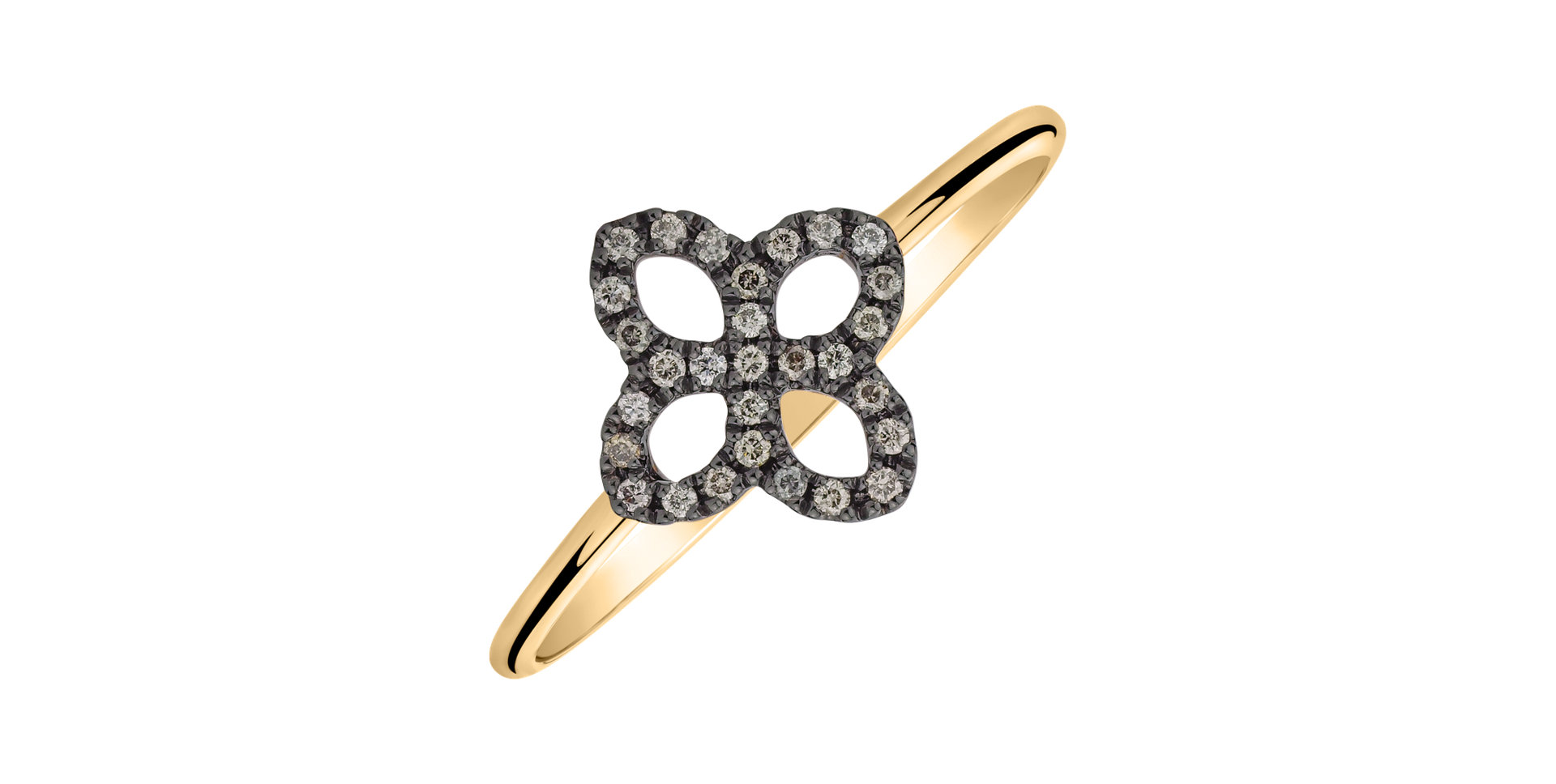 Prsteň s hnedými diamantmi Glamorous Petals