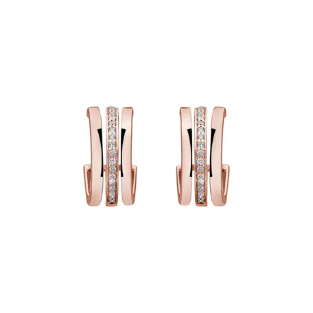 Náušnice s diamantmi Parallel Glow