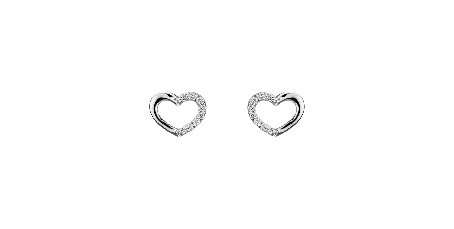 Náušnice s diamantmi Shiny Hearts