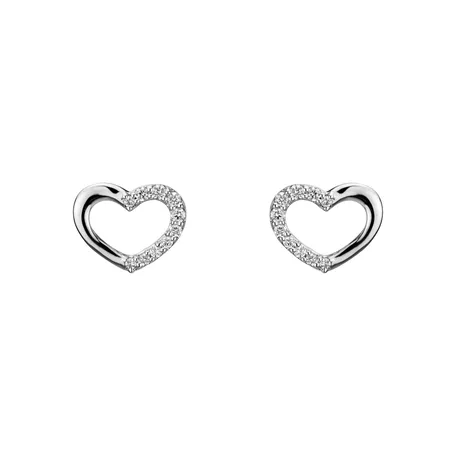 Náušnice s diamantmi Sparkling Heart
