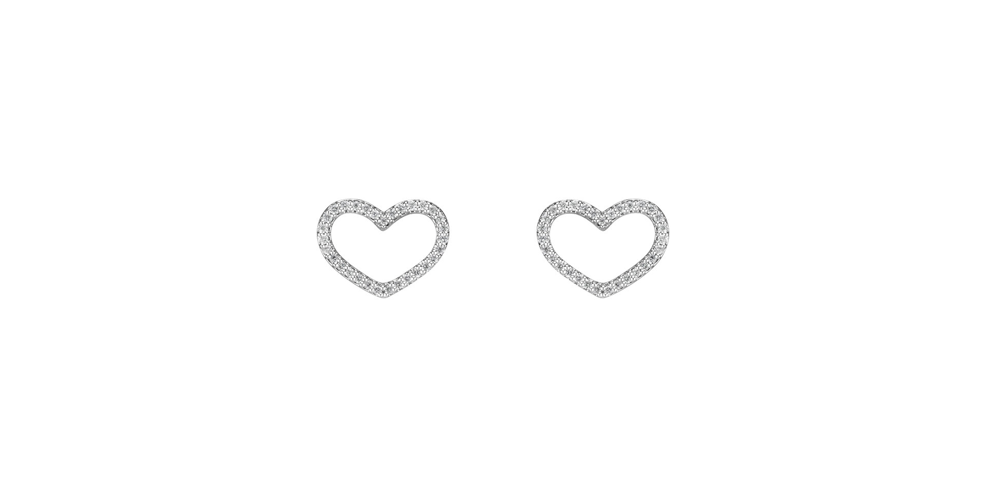 Náušnice s diamantmi Shiny Hearts