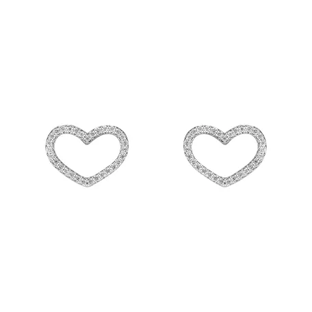 Náušnice s diamantmi Shiny Hearts
