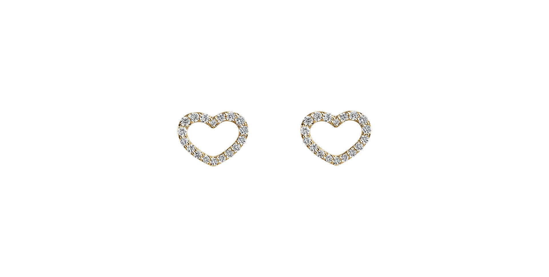 Náušnice s diamantmi Shiny Hearts