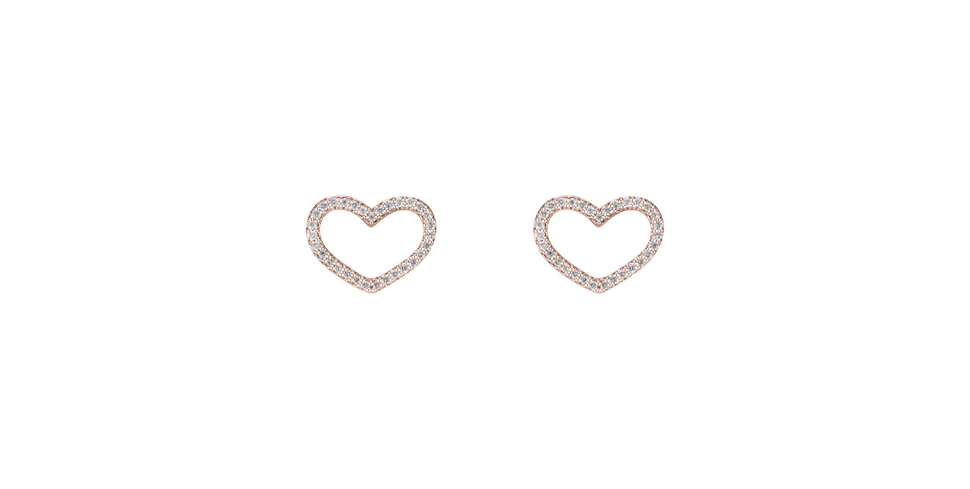 Náušnice s diamantmi Shiny Hearts