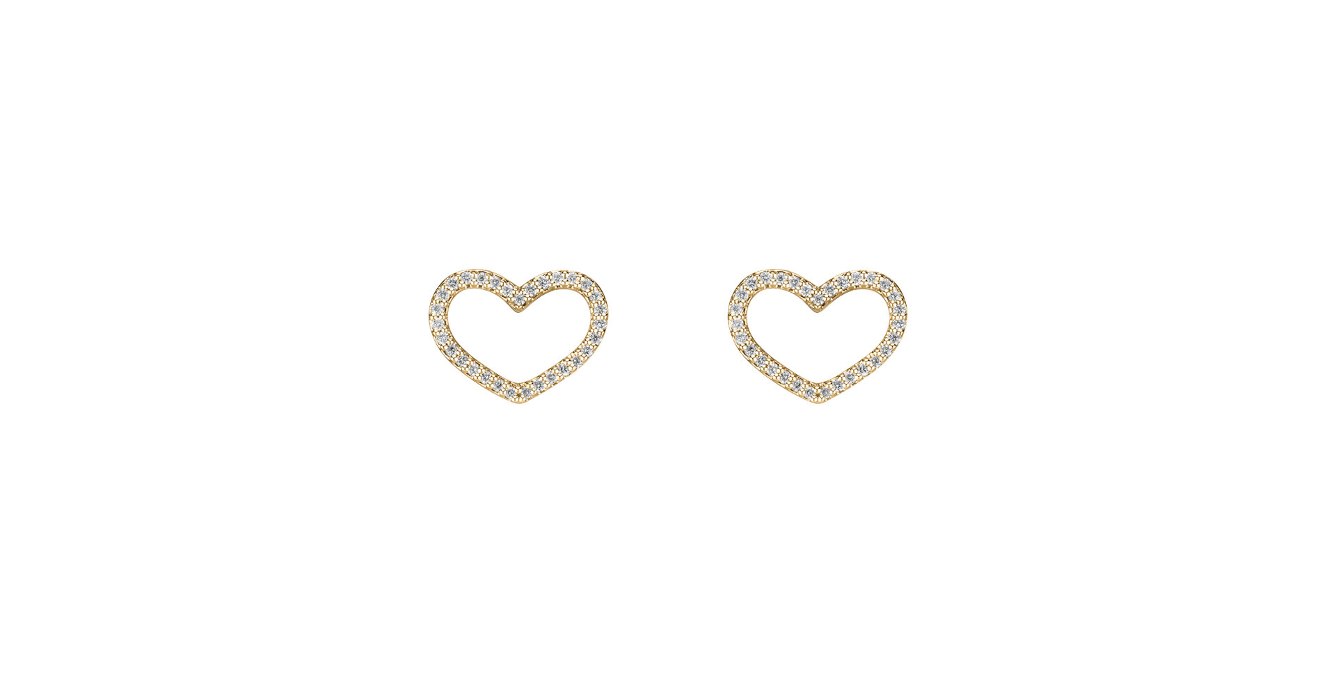 Náušnice s diamantmi Shiny Hearts