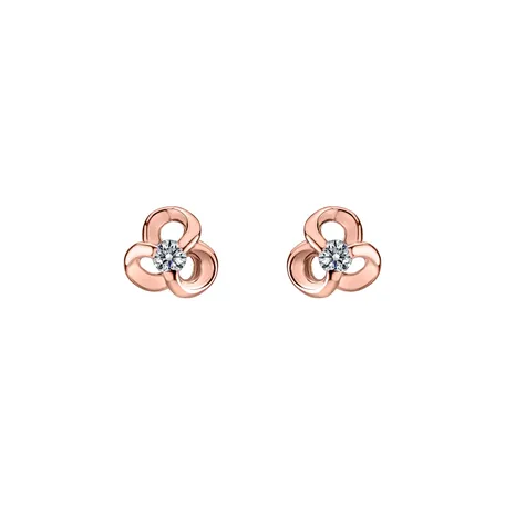 Náušnice s diamantom Curled Flower