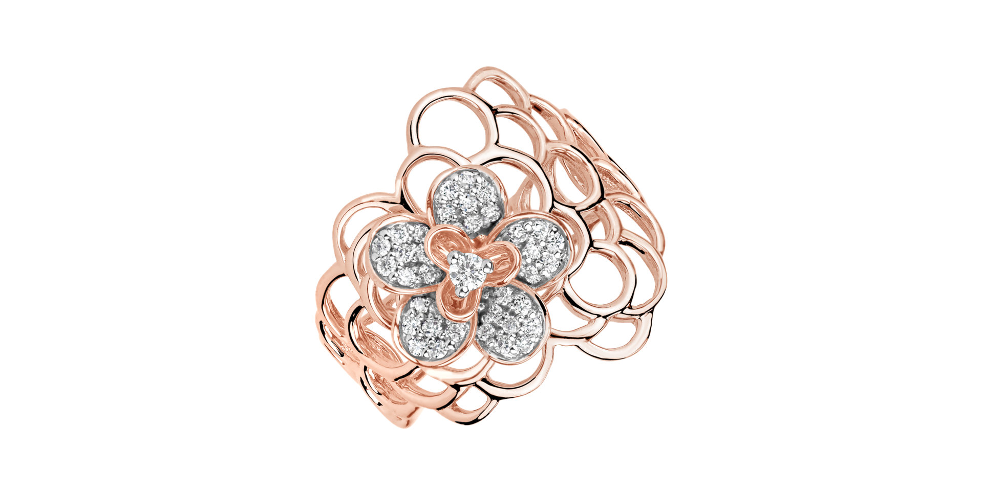 Prsteň s diamantmi Blooming Beauty