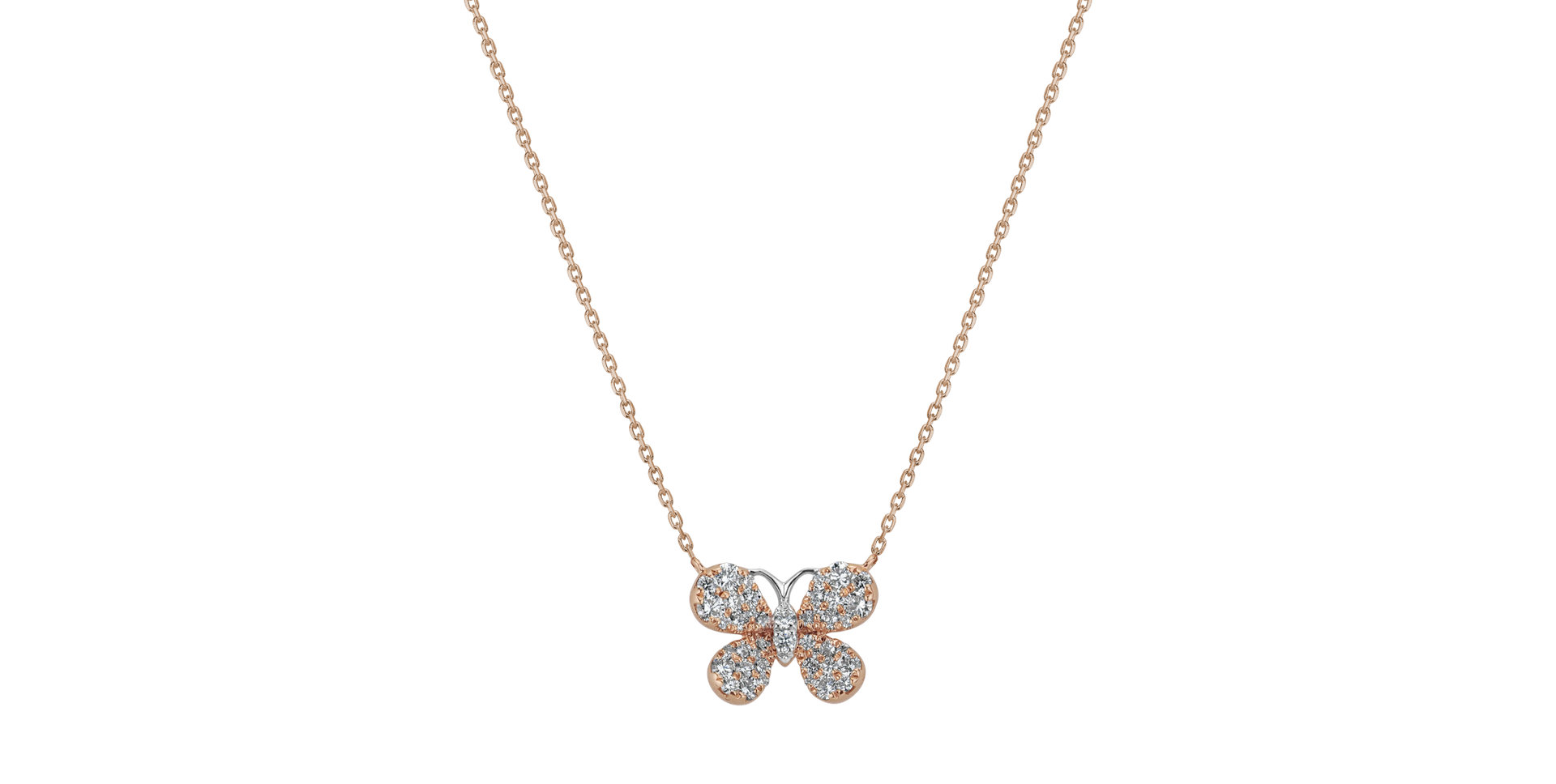Náhrdelník s diamantmi Classic Butterfly
