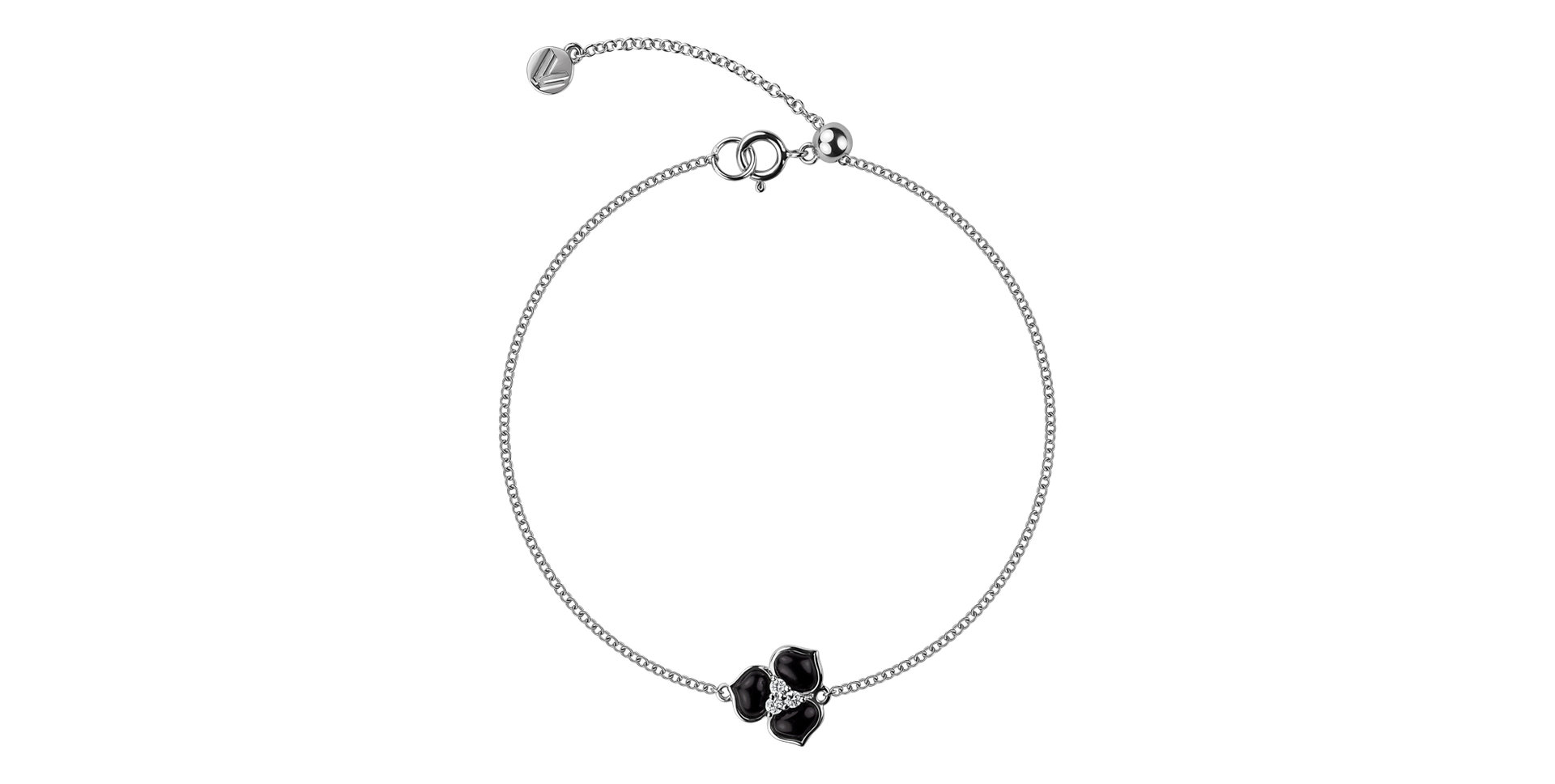 Náramok s diamantmi s onyxmi Larne