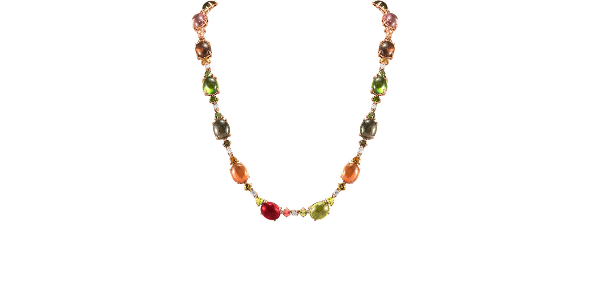 Náhrdelník s diamantmi a turmalínmi Caesarean Dream