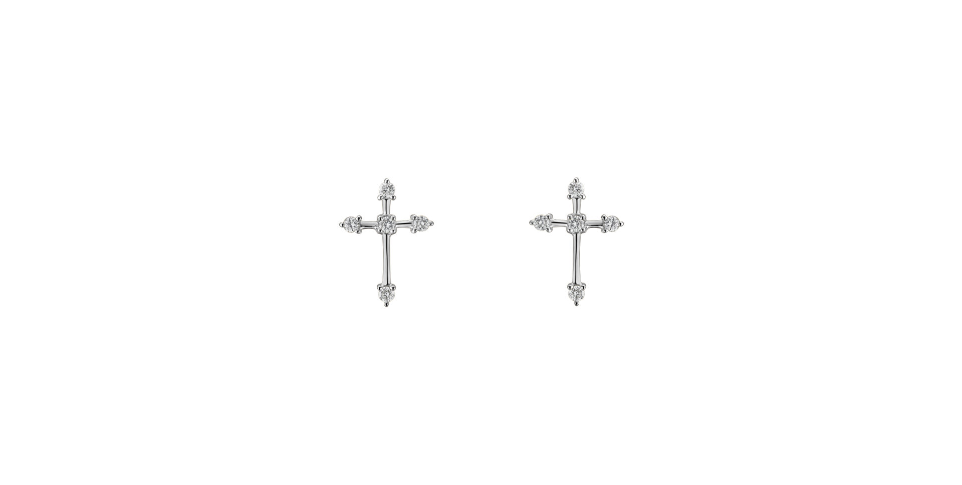 Náušnice s diamantmi Passion Cross