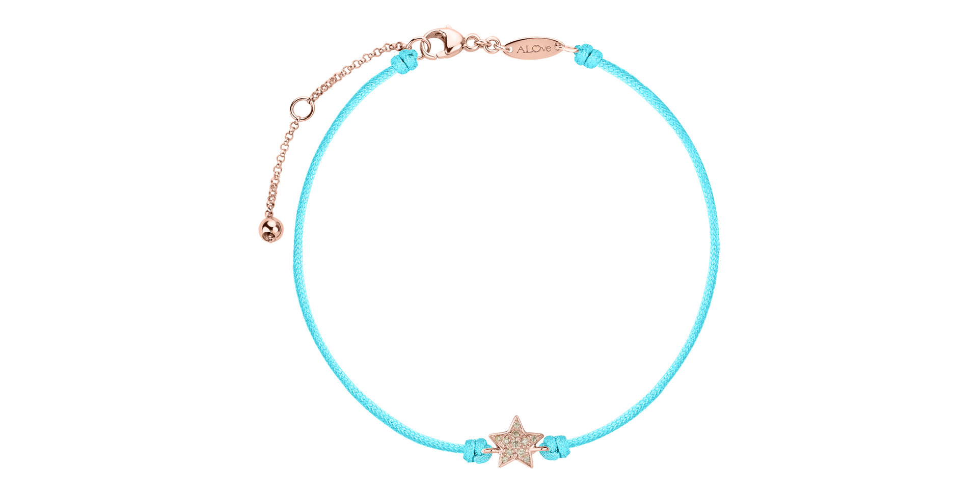 Náramok so šnúrkou a hnedými diamantmi Star Message