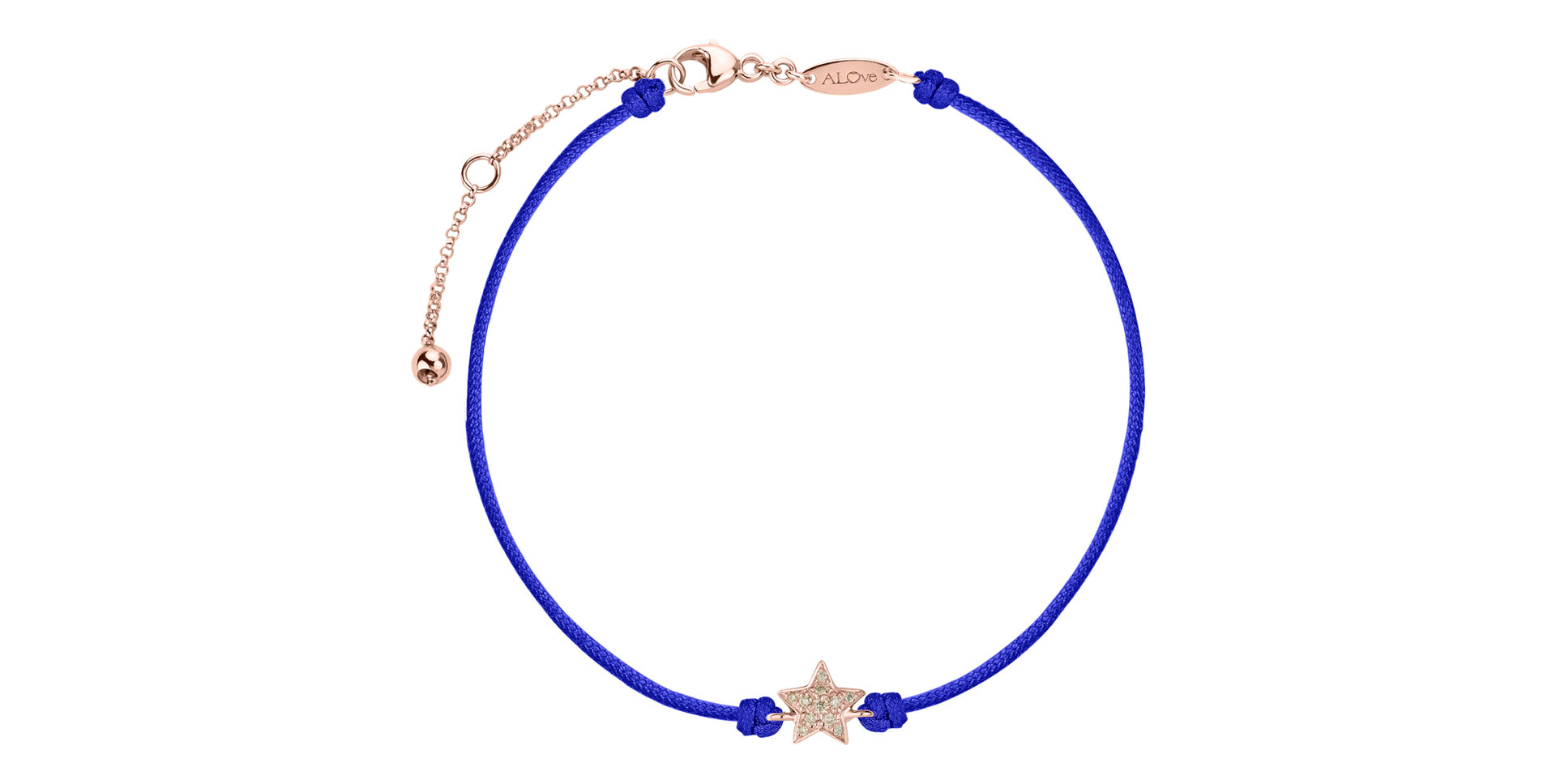 Náramok so šnúrkou a hnedými diamantmi Star Message