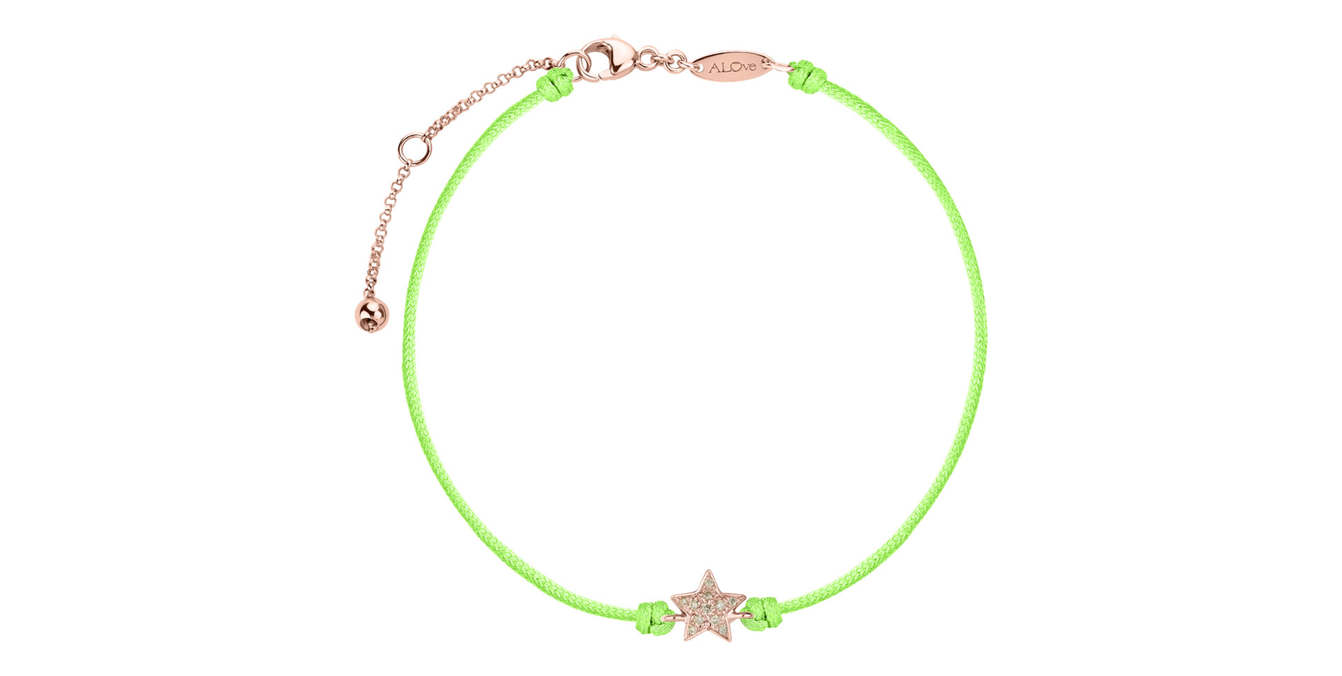 Náramok so šnúrkou a hnedými diamantmi Star Message