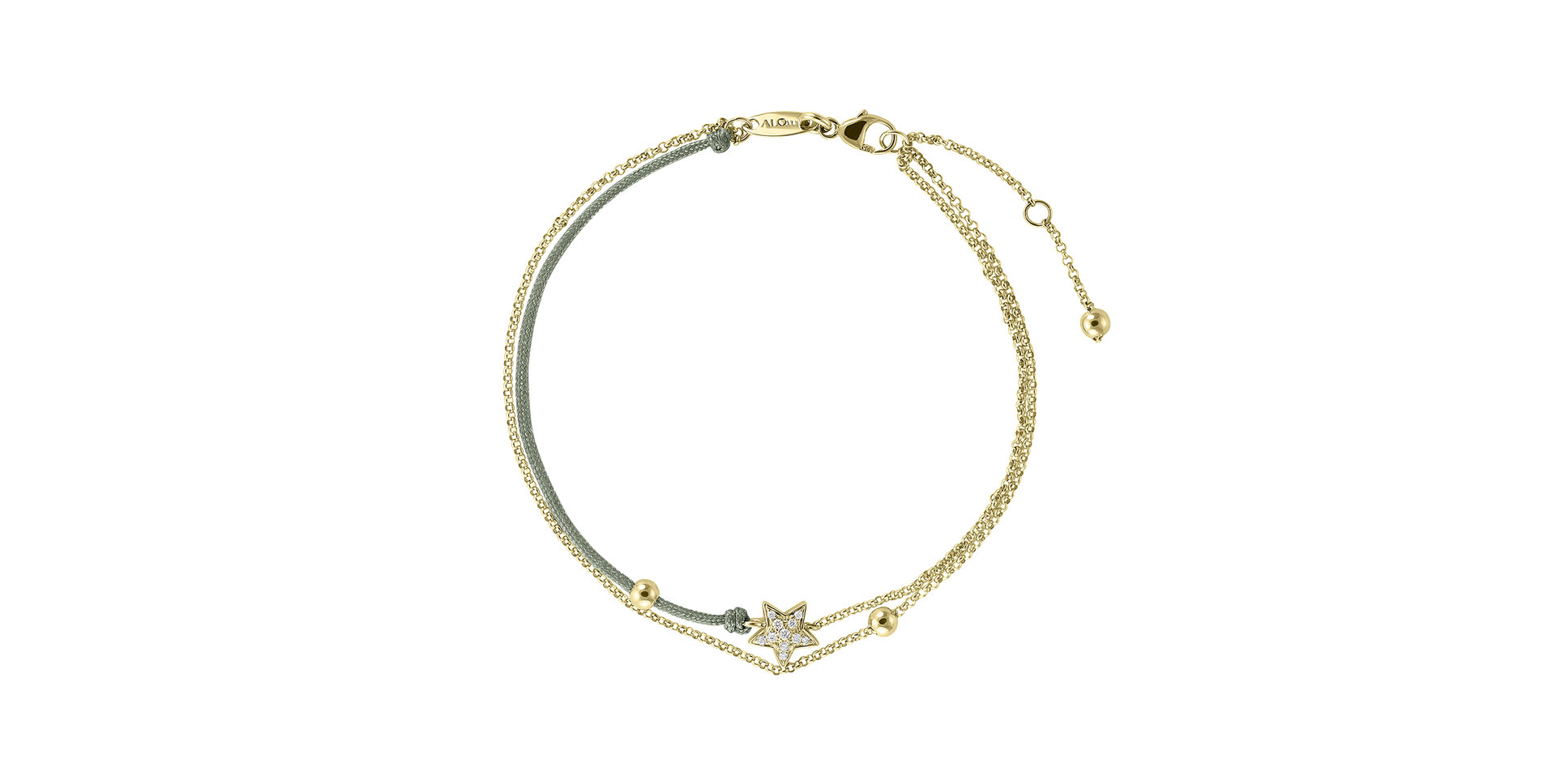 Diamantový náramok so šnúrkou Dream Message