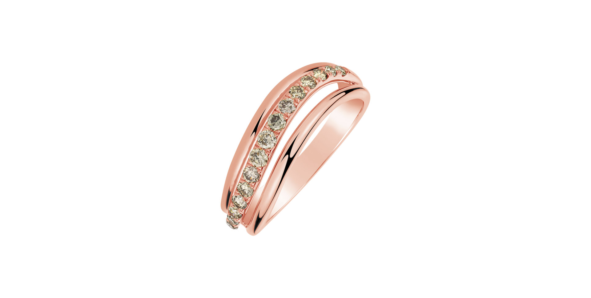 Prsteň s hnedými diamantmi Charming Fairytale