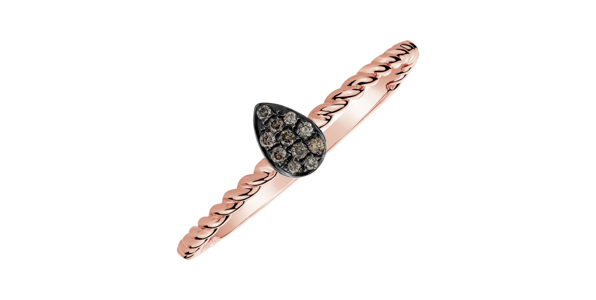 Prsteň s hnedými diamantmi Endless Drop