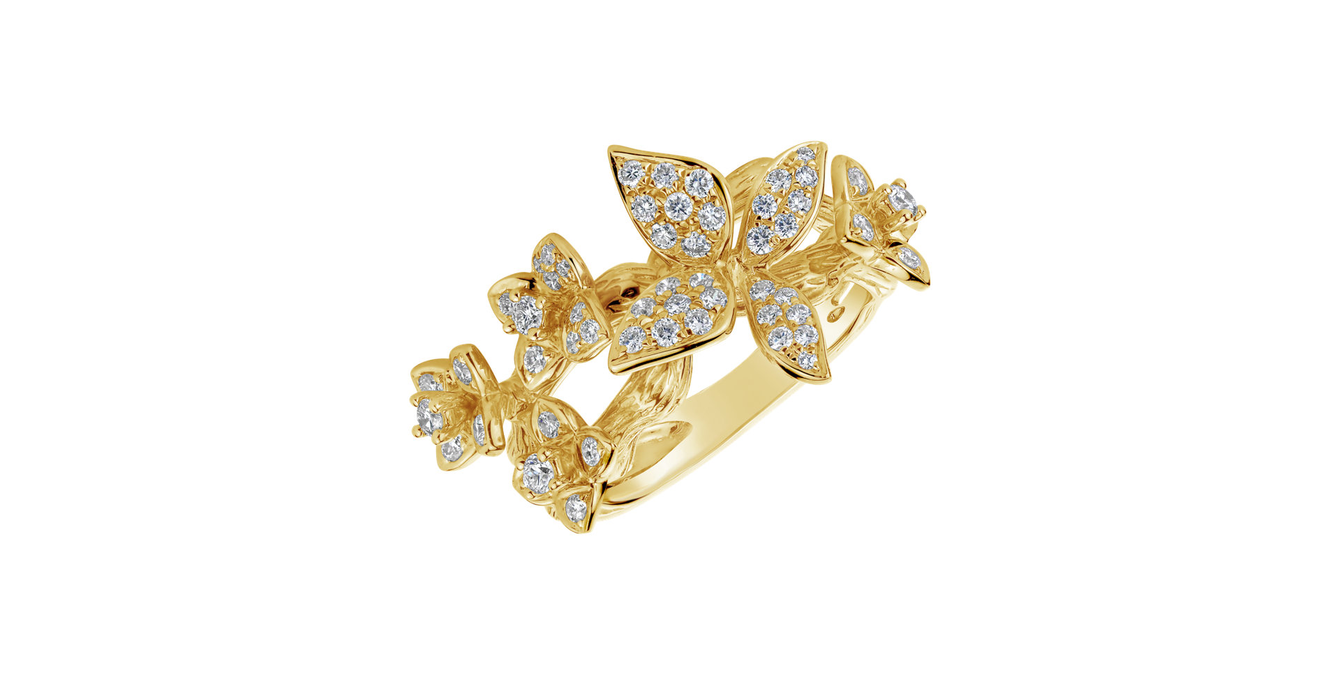 Prsteň s diamantmi Fascinating Butterfly