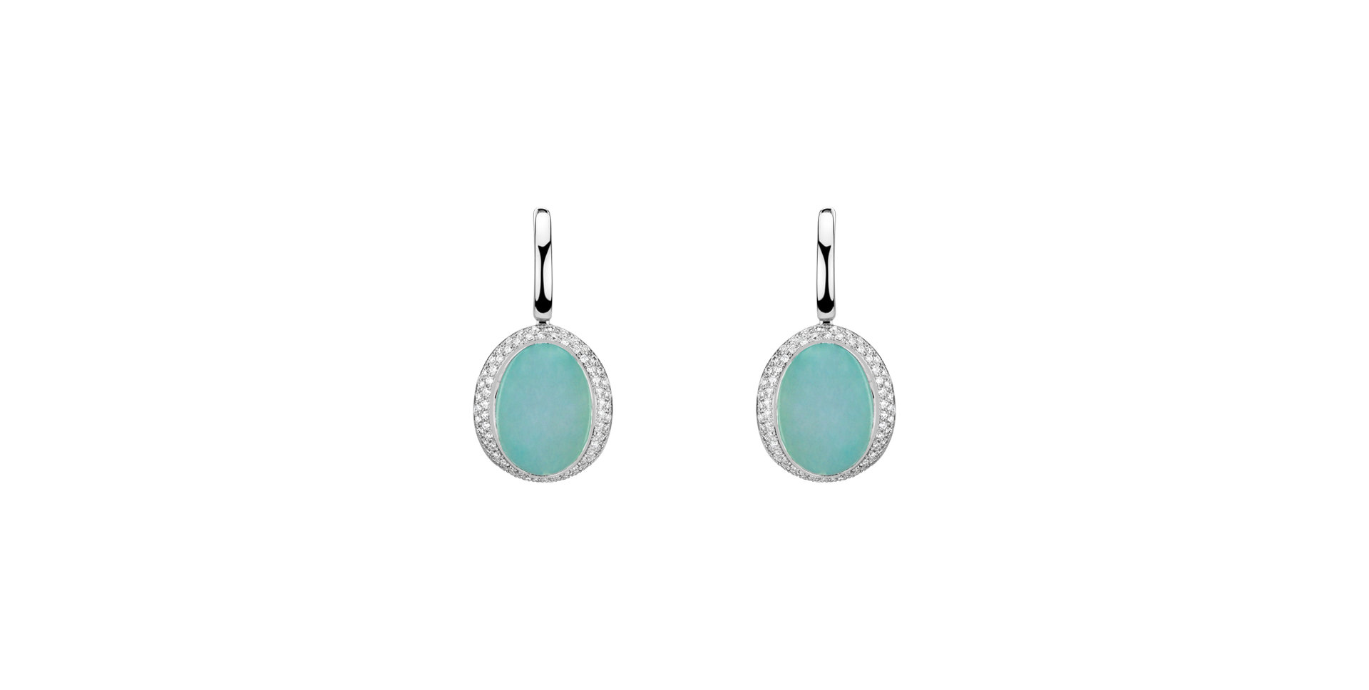 Náušnice s chalcedonom a diamantmi Rainbow Drop