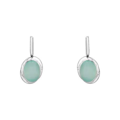 Náušnice s chalcedonom a diamantmi Gem Spirit