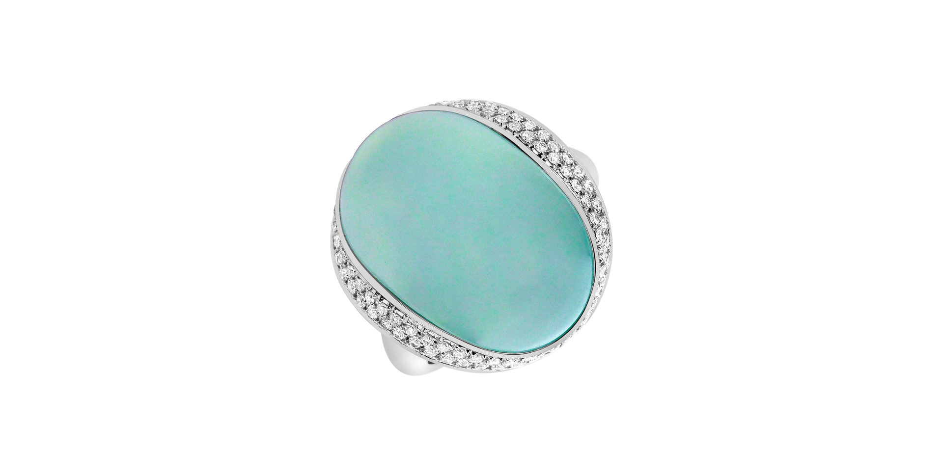 Prsteň s chalcedonom a diamantmi Rainbow Blossom