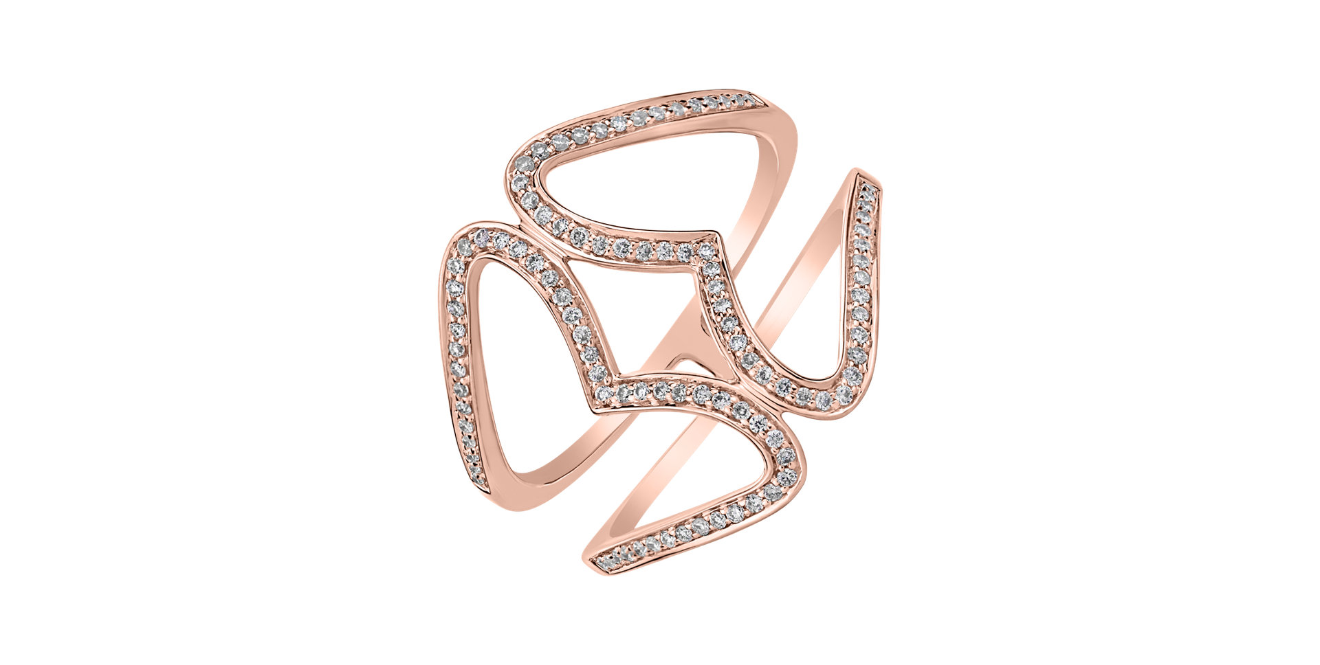 Prsteň s diamantmi Connected Hearts