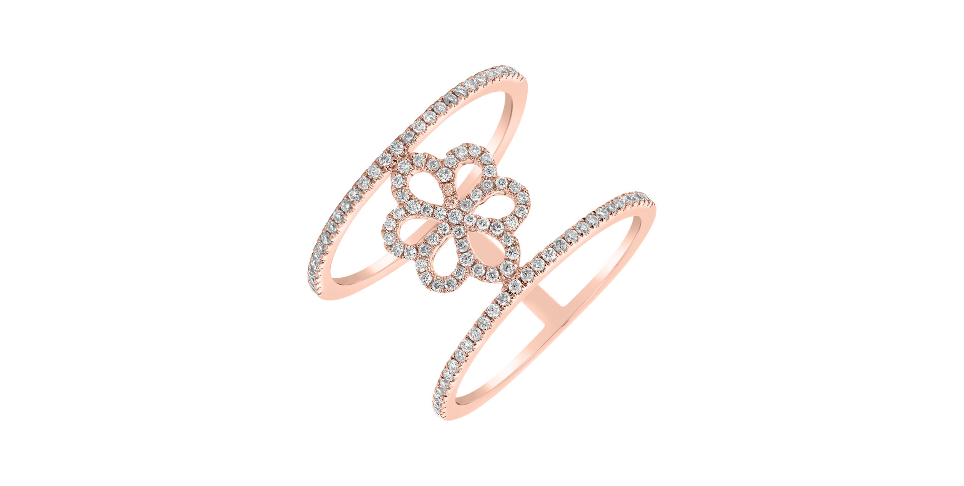 Prsteň s diamantmi Glamour Flower