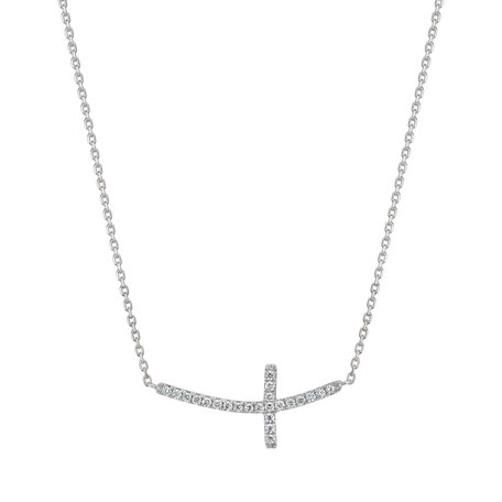 Náhrdelník s diamantmi Glossy Cross