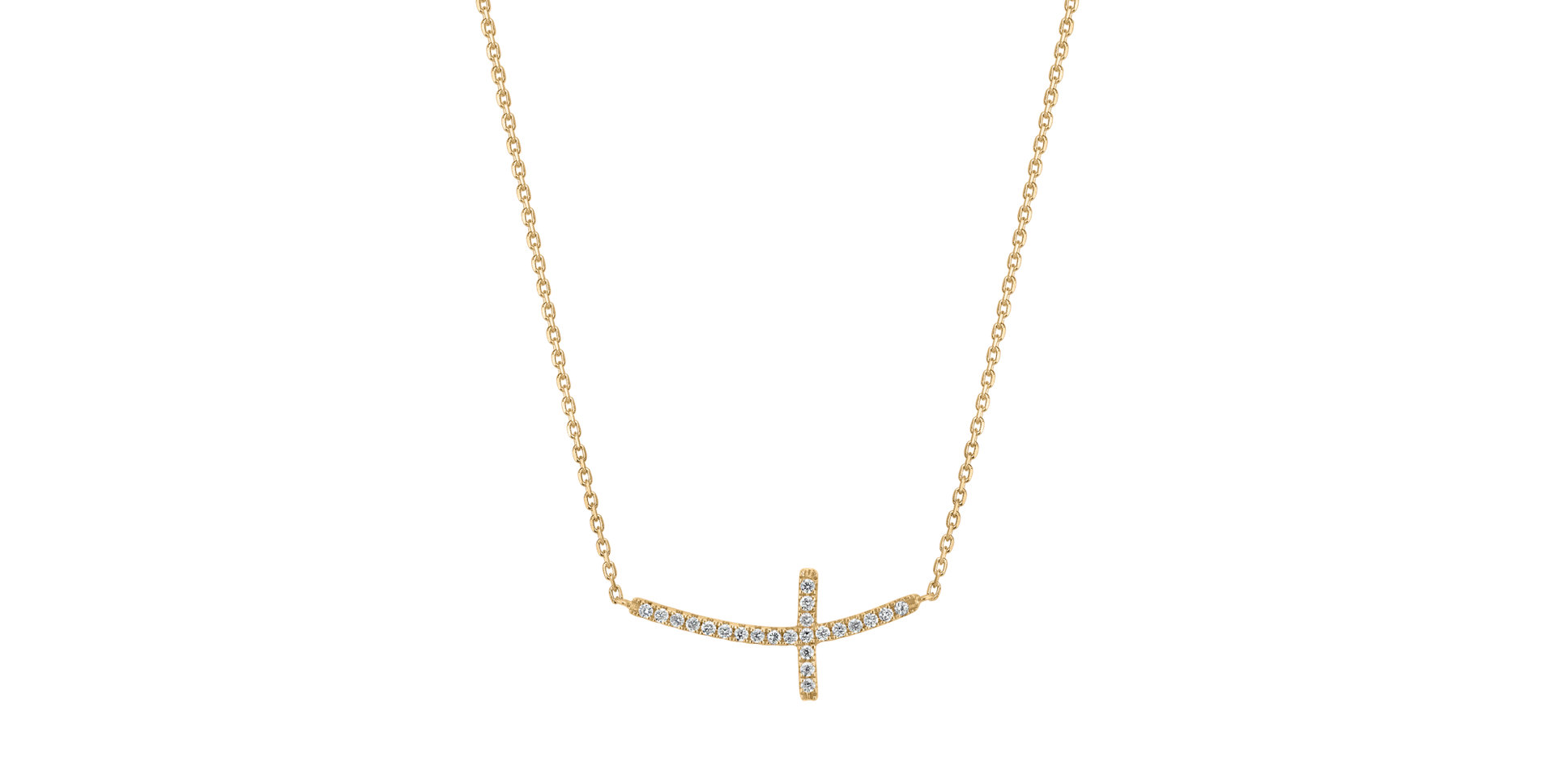 Náhrdelník s diamantmi Glossy Cross