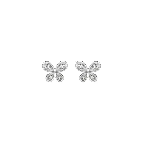 Náušnice s diamantmi Butterfly