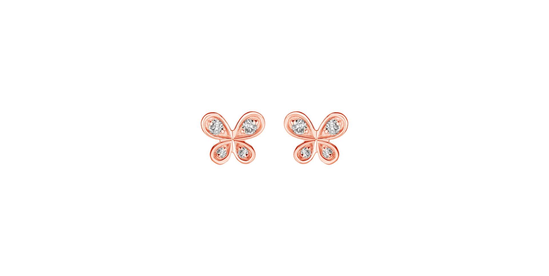 Náušnice s diamantmi Butterfly