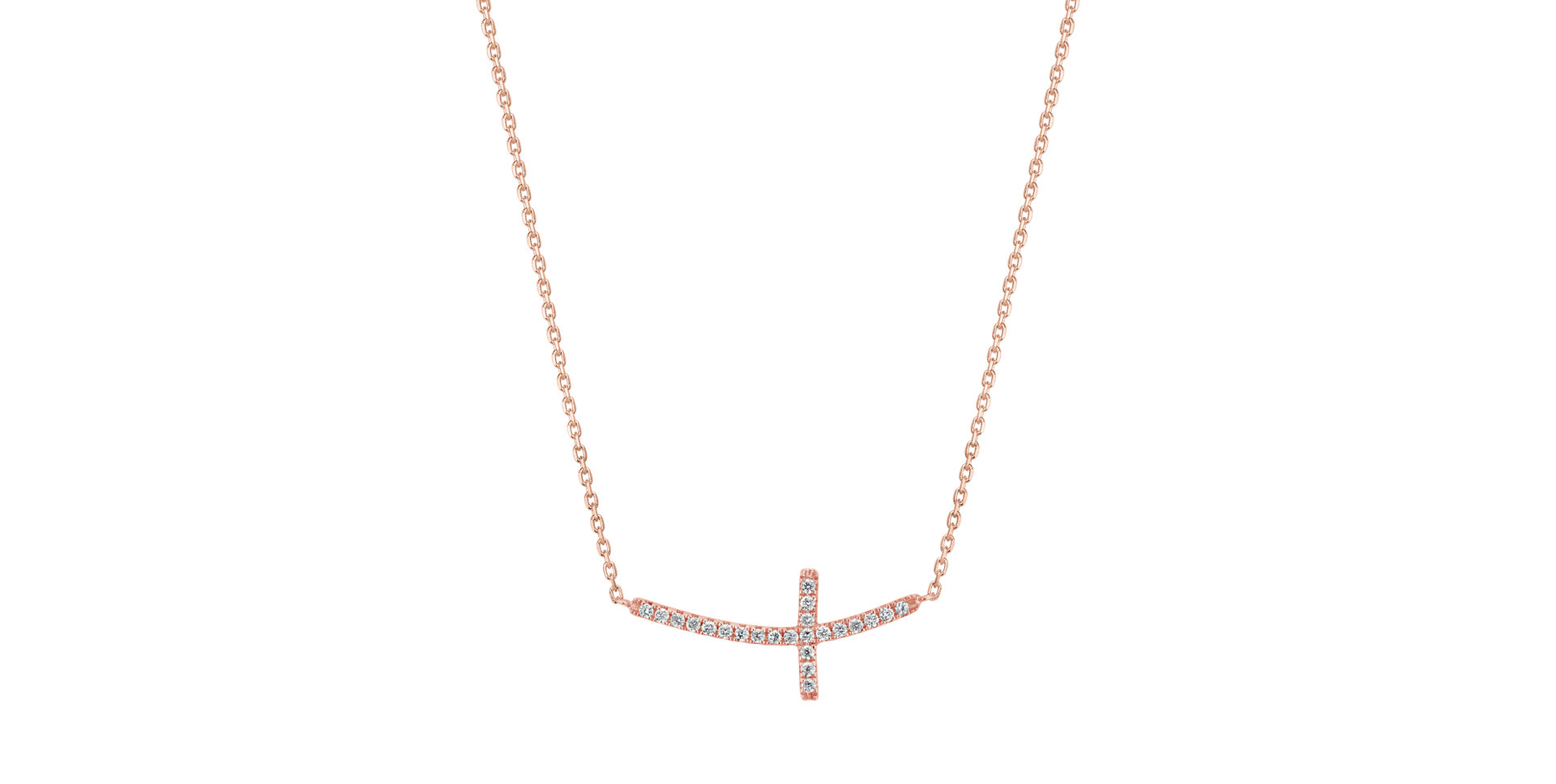 Náhrdelník s diamantmi Glossy Cross